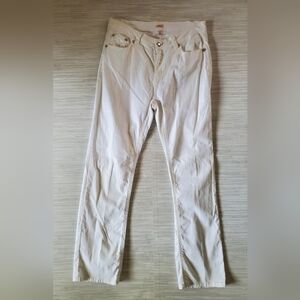 Reba Mid Rise Straight Jeans White Size 10 Embellished Rhinestones Embroidered